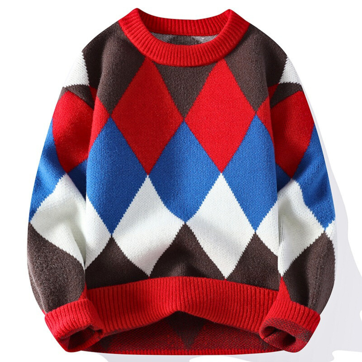 Andrew Men's Microfiber Sweater – Soft Diamond Knit Design