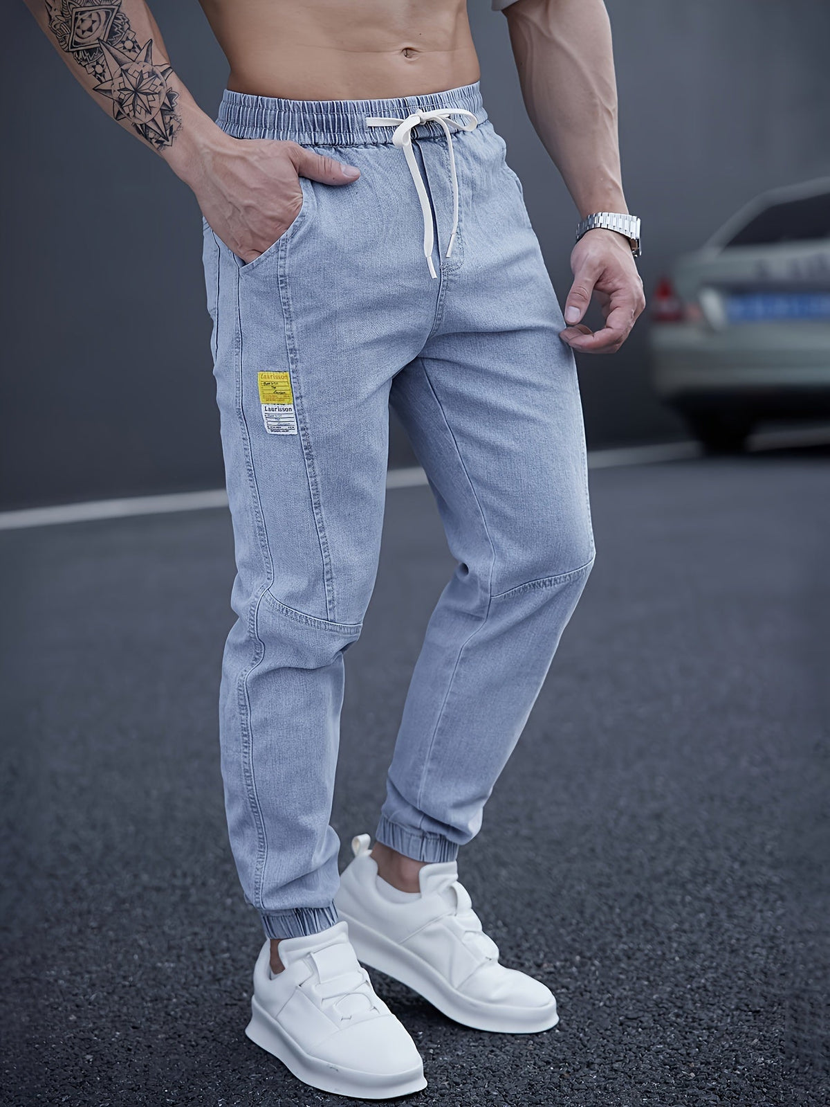Brent Men's Tapered Cargo Joggers – Elastic Waist with Side Pockets