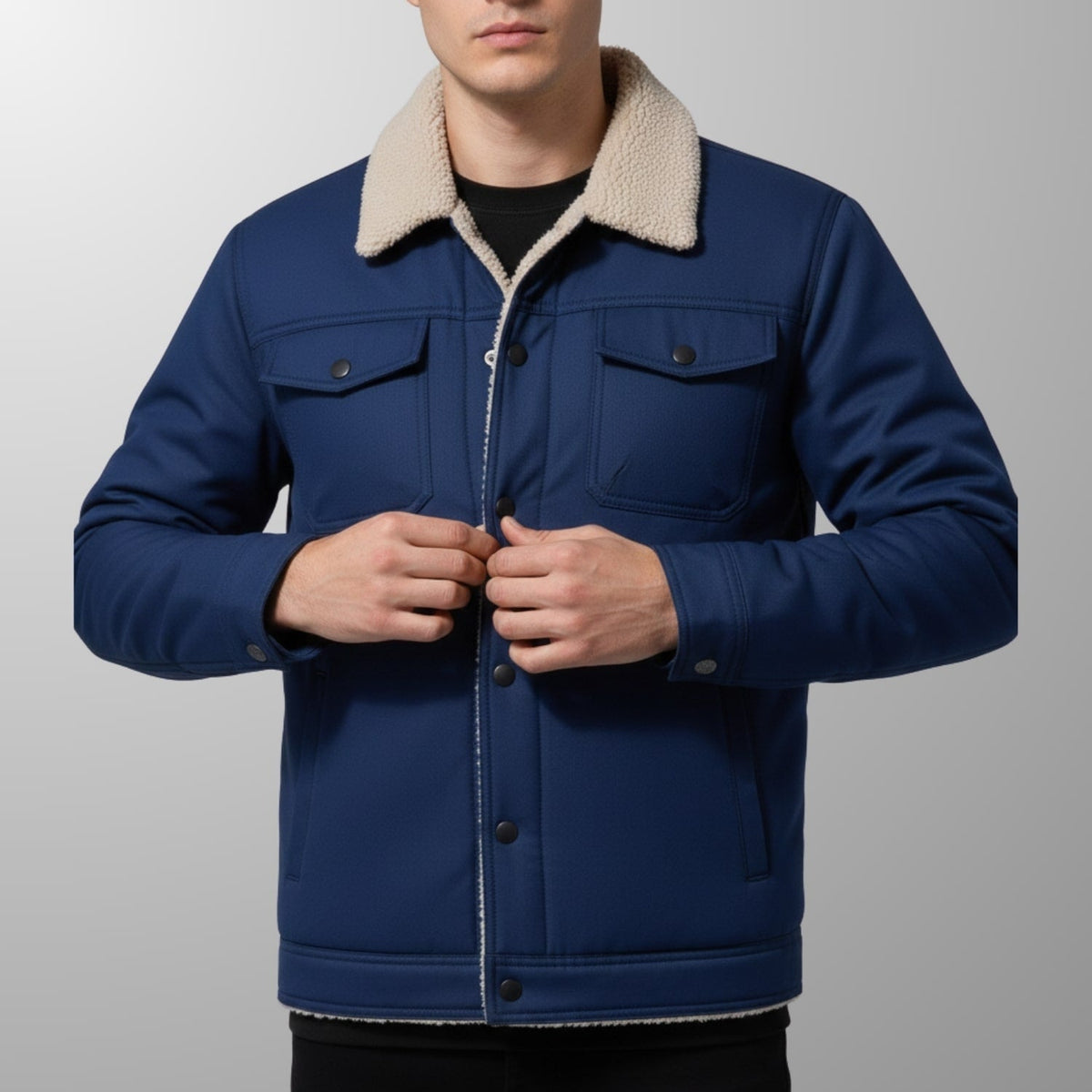 Calder Men's Soft Fleece Bomber Jacket – Classic Design with Zip Closure
