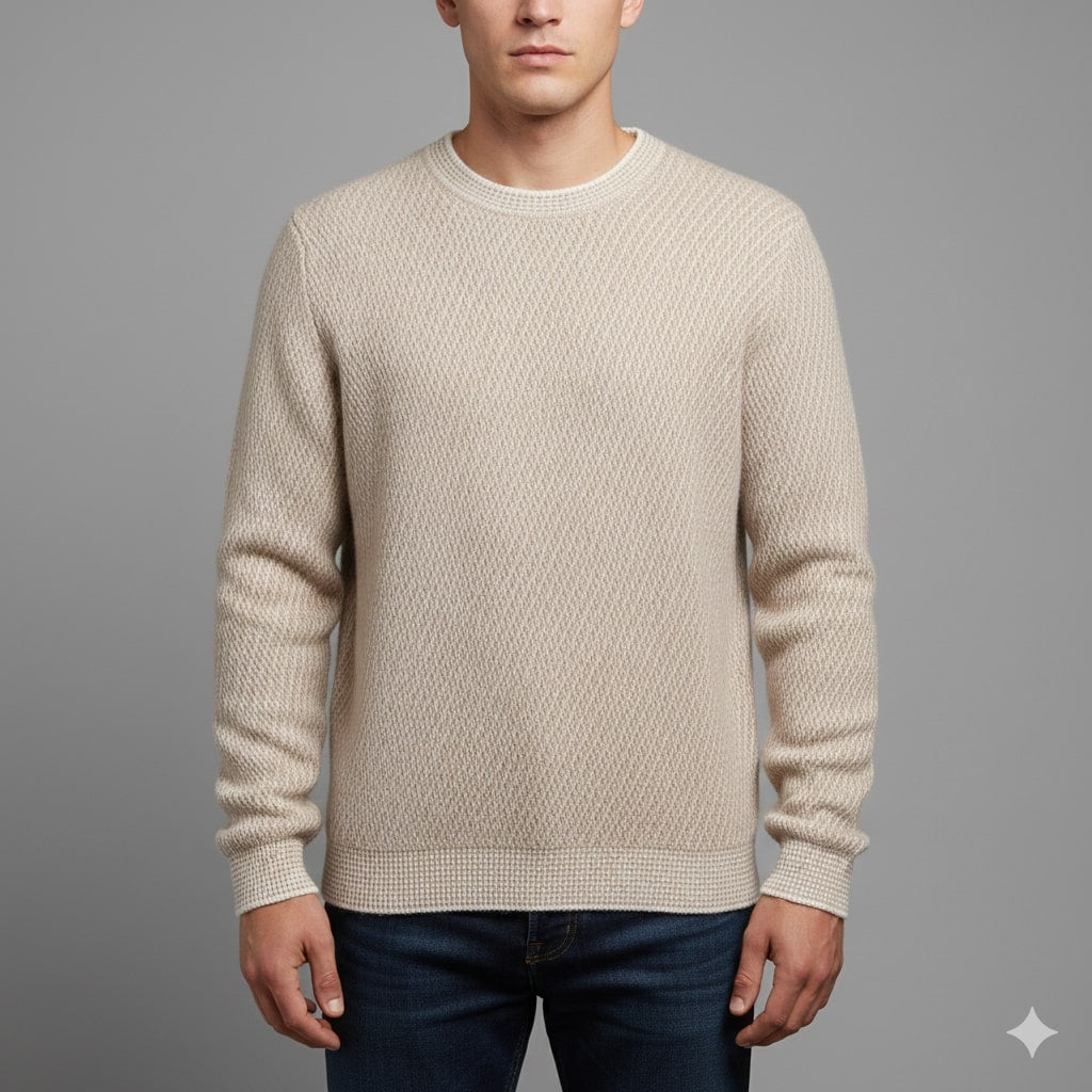 Alvino Men's Ribbed Knit Crewneck Sweater – Soft Pullover