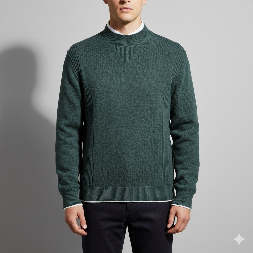 Adrian Men's Ribbed Crewneck Knit Pullover Sweater