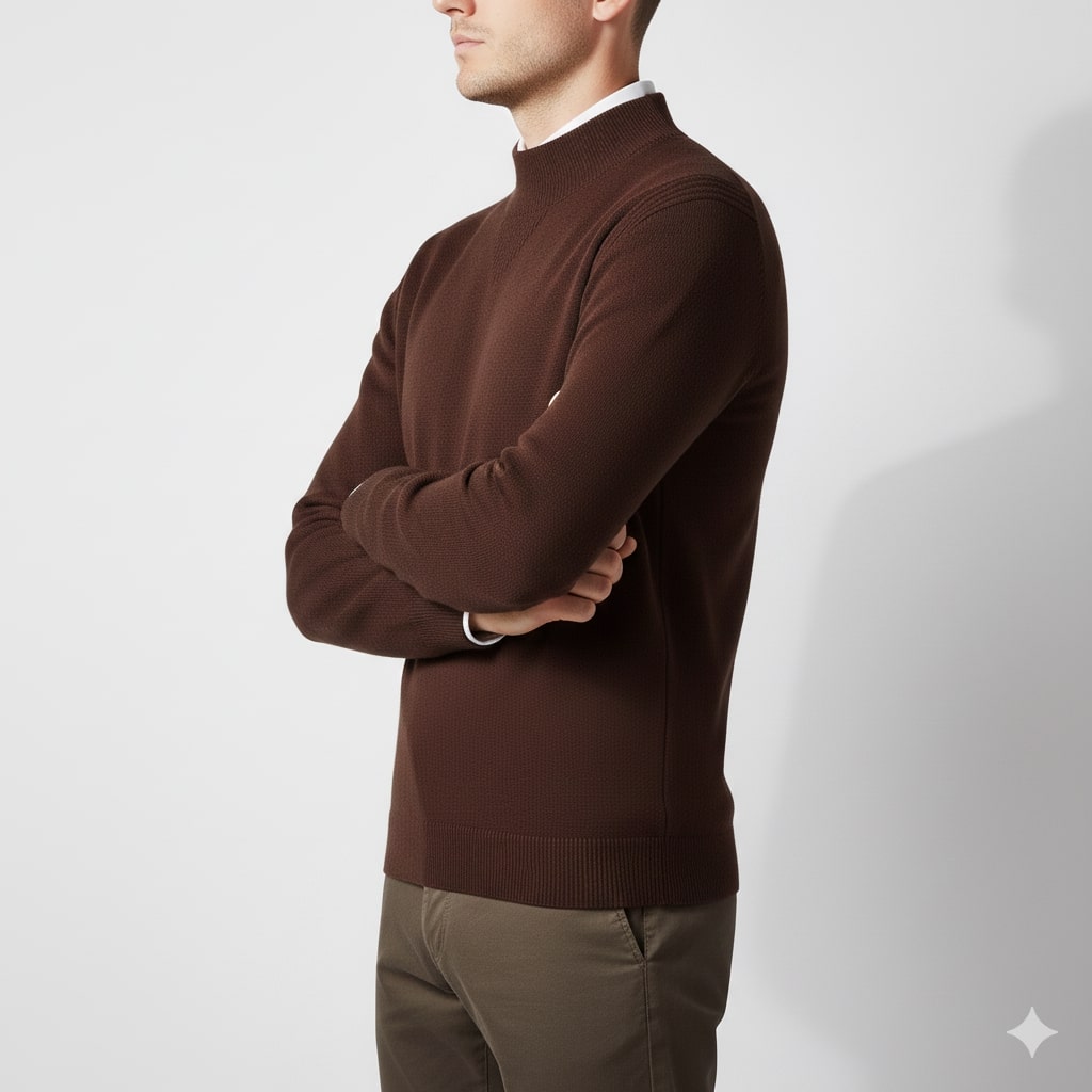 Adrian Men's Ribbed Crewneck Knit Pullover Sweater