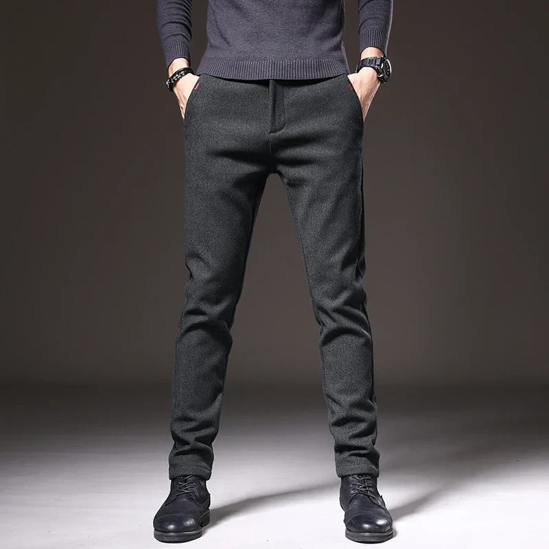 Adrian Men's Slim Fit Trousers – Stretch Cotton Blend, Wrinkle-Resistant