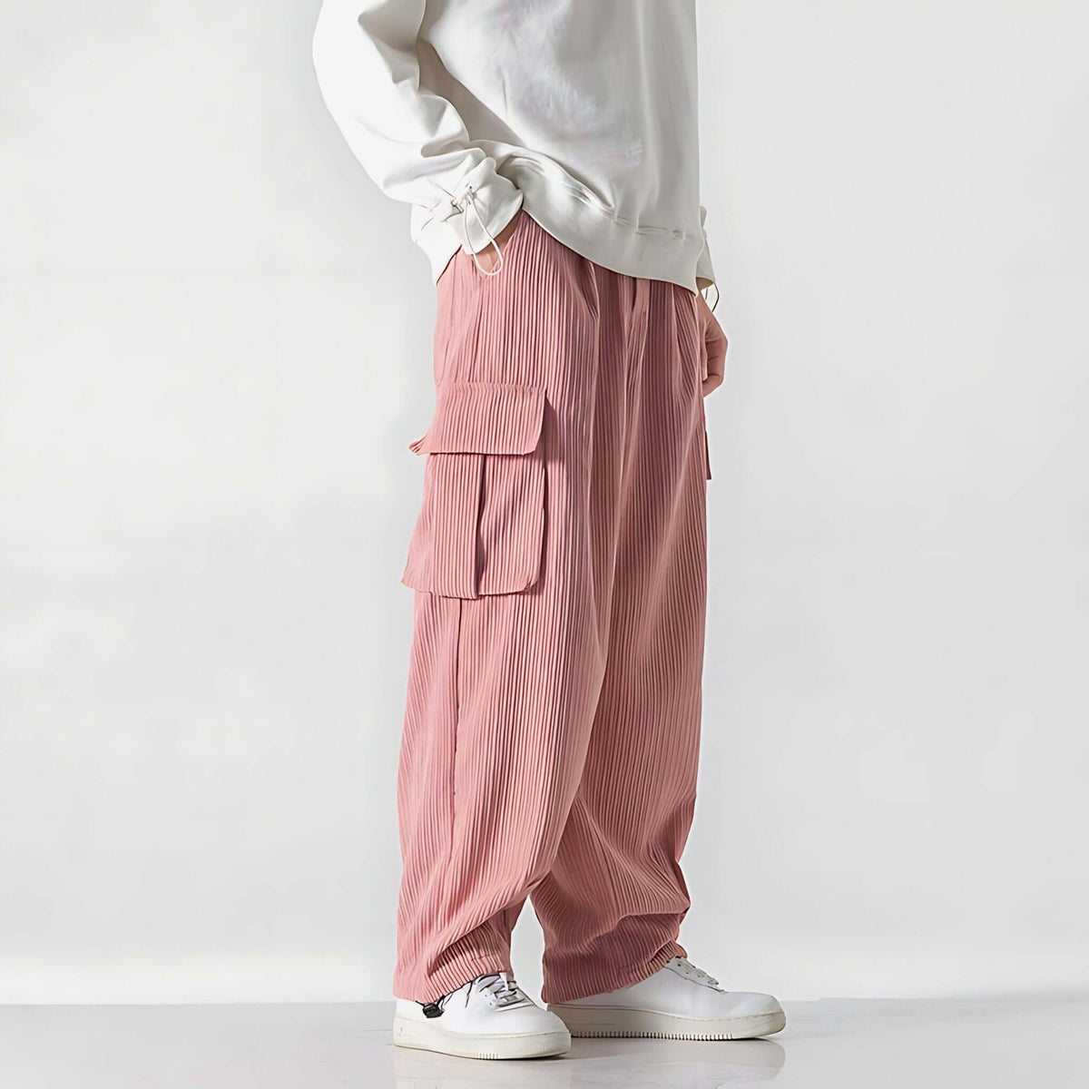 Eliot Wide-Wale Corduroy Cargo Pants – Straight-Leg Cotton with Adjustable Drawcord Waist