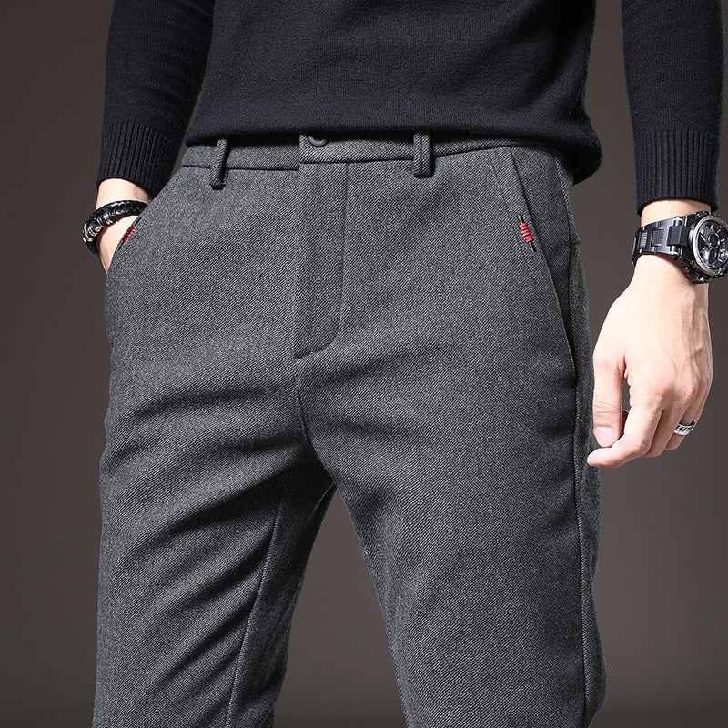 Adrian Men's Slim Fit Trousers – Stretch Cotton Blend, Wrinkle-Resistant