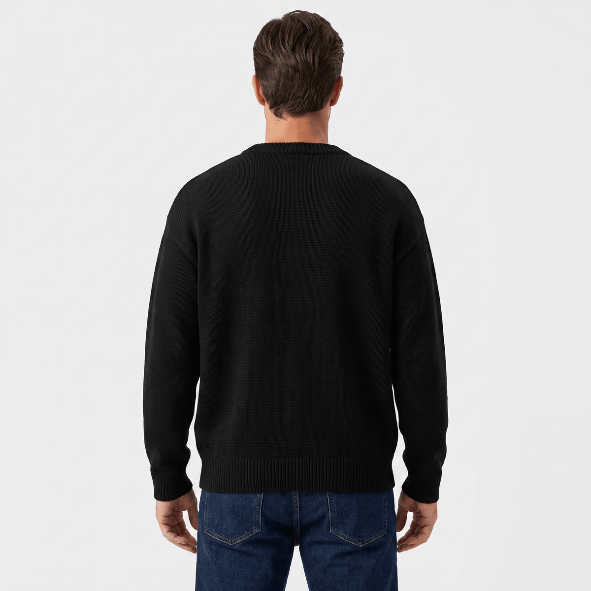 Kenneth Ribbed Knit Sweater – Geometric Color Block Pullover