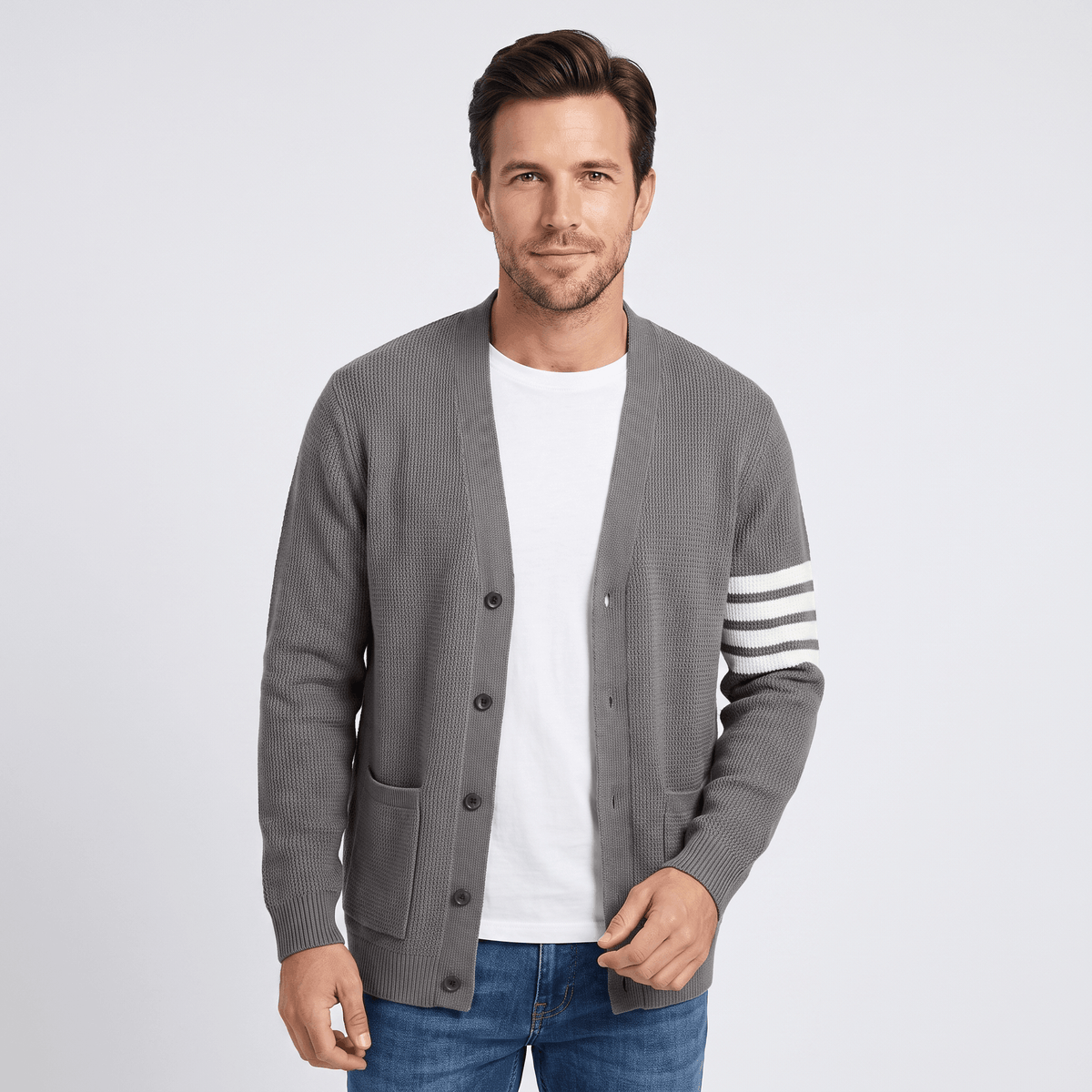Vincent Knit Cardigan – Button Front Pocket Layer
