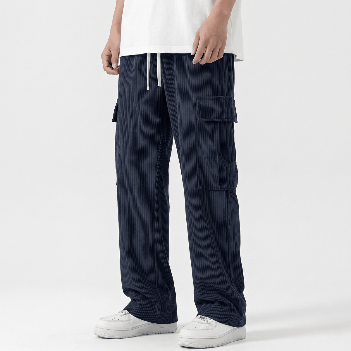 Matteo Corduroy Cargo Pants – Relaxed Wide Leg Trousers