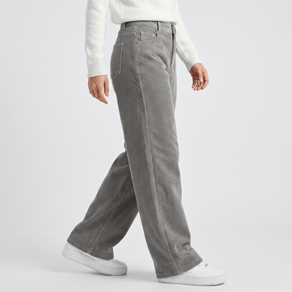 Monroe High Waist Corduroy Pants – Wide Leg Casual Trousers