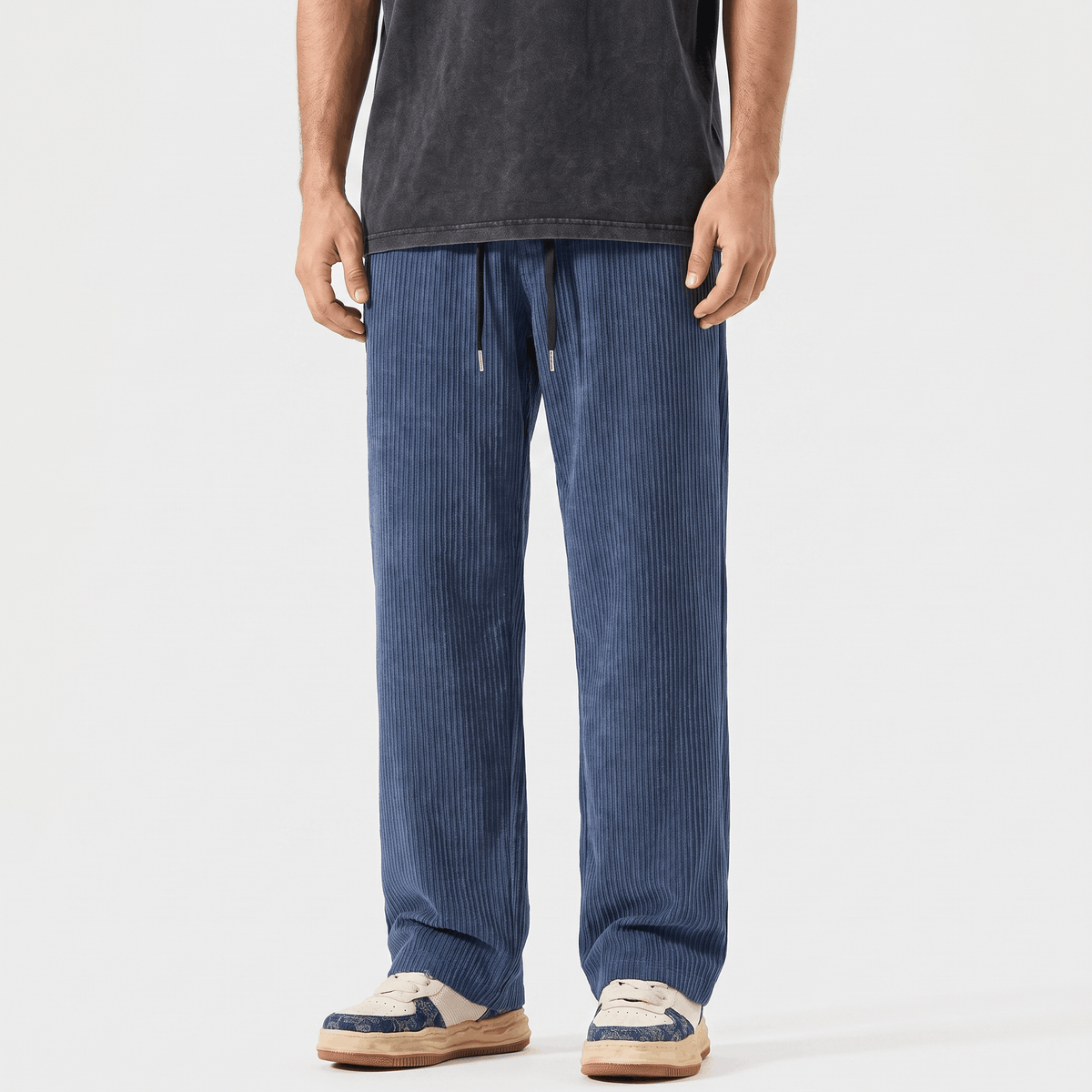 Justin Corduroy Pants – Relaxed Wide-Leg Fit Trousers