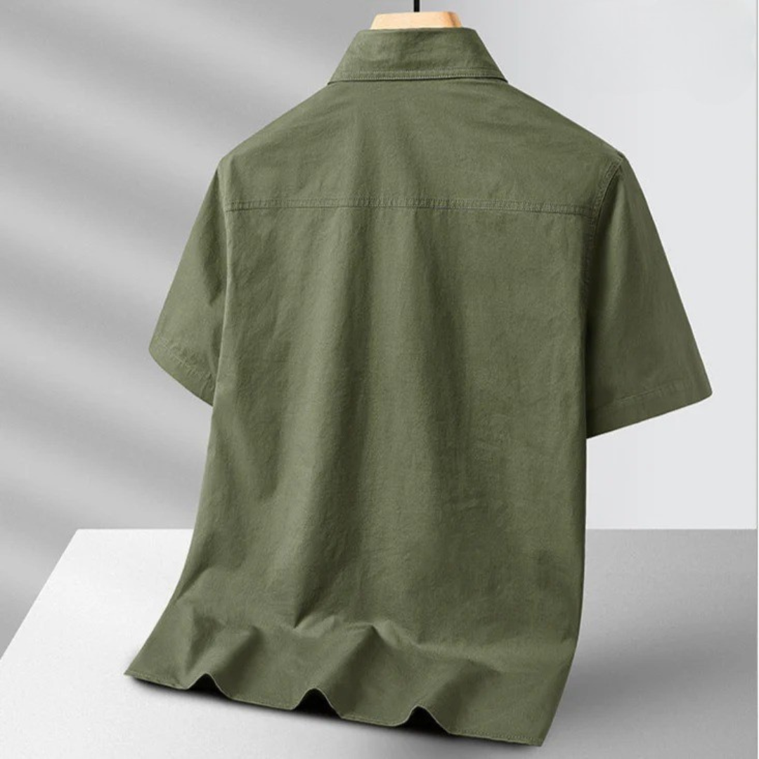 Callum Textured Cotton Button-Up Shirt – Perfect for Layering and Warm Weather