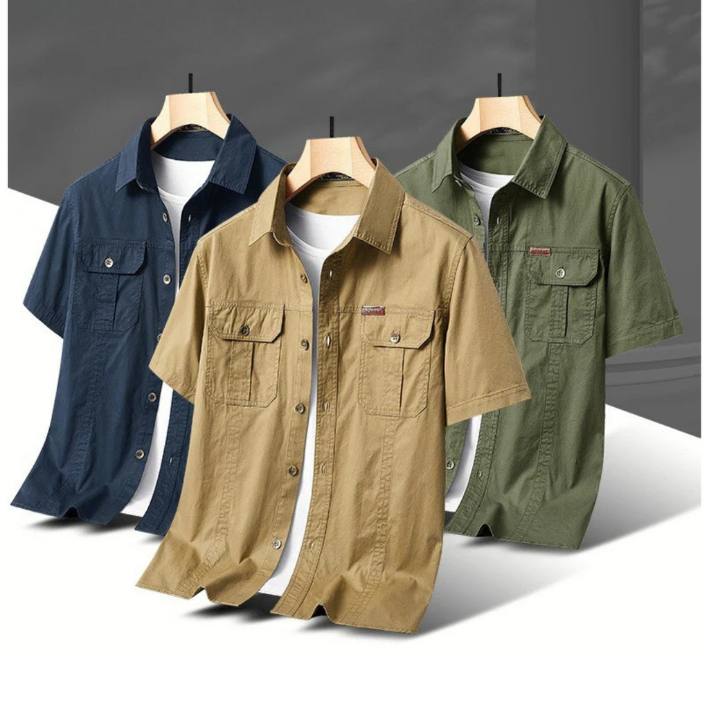 Callum Textured Cotton Button-Up Shirt – Perfect for Layering and Warm Weather