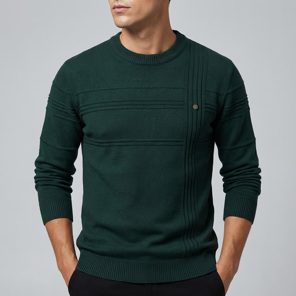 Bradford Men's Midweight Cotton Crew Neck Sweater – Tailored Fit Jumper