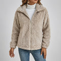 Harlyn Women's Elegant Faux Fur Jacket – Plush Winter Layering Outerwear