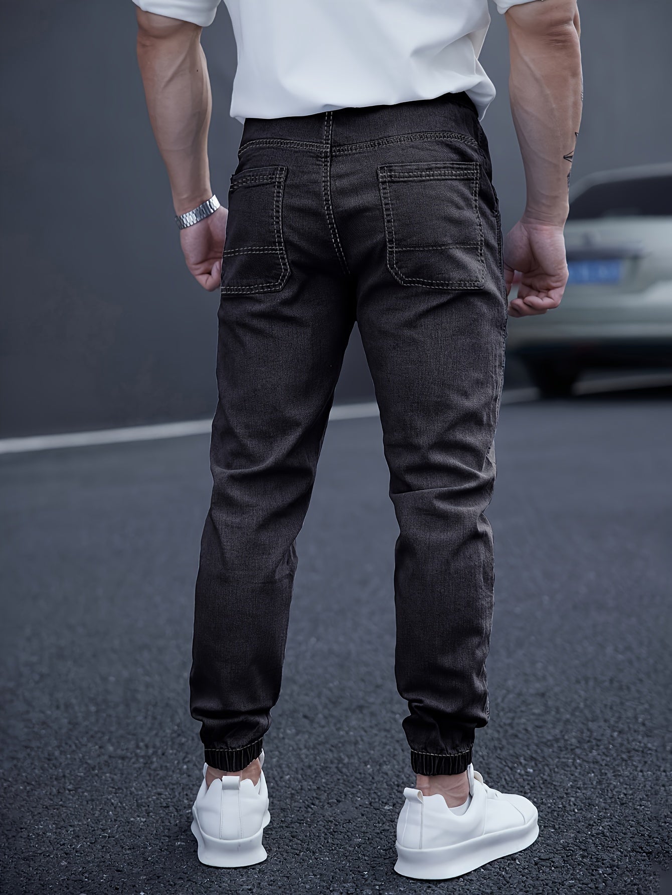 Brent Men's Tapered Cargo Joggers – Elastic Waist with Side Pockets