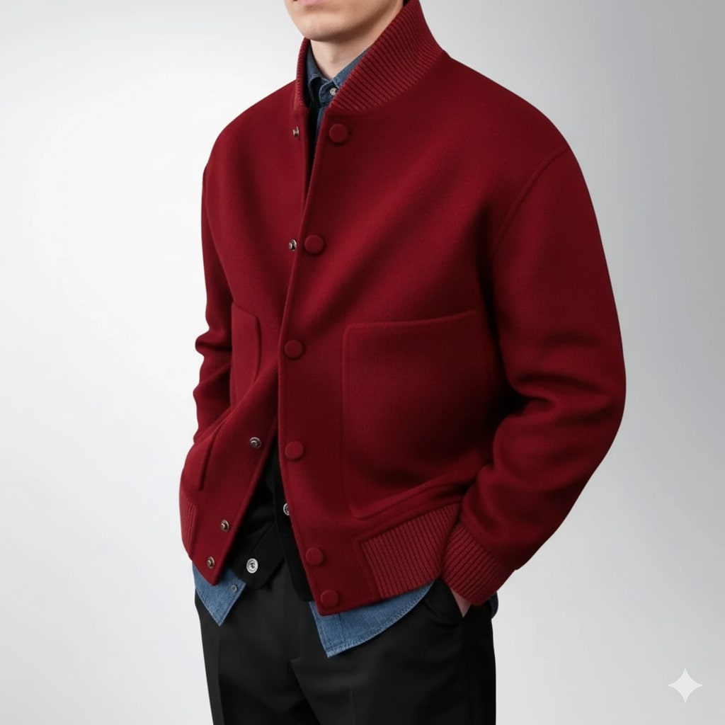 Dorian Men's Wool Jacket – Sleek Lightweight Jacket with a Sharp Minimal Design
