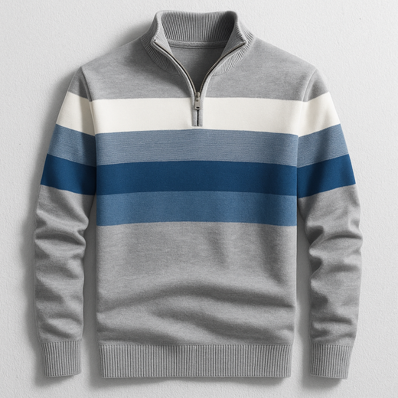Enzo Men's Pullover with Quarter-Zip
