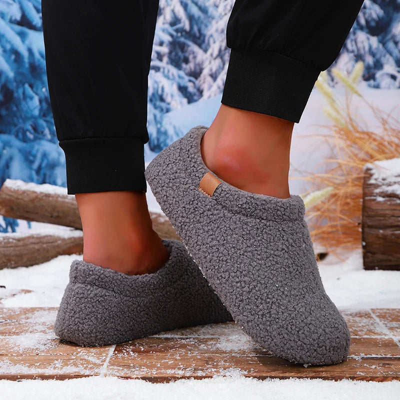 Frostelle Unisex Teddy Fleece Slides – Ultra-Soft Plush Comfort for Indoor & Outdoor Use