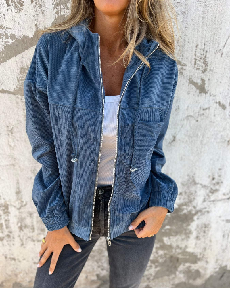 Clara Women's Velvet Lightweight Zip-Up Summer Jacket