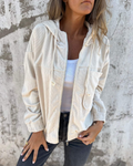 Clara Women's Velvet Lightweight Zip-Up Summer Jacket