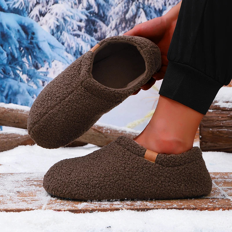 Frostelle Unisex Teddy Fleece Slides – Ultra-Soft Plush Comfort for Indoor & Outdoor Use