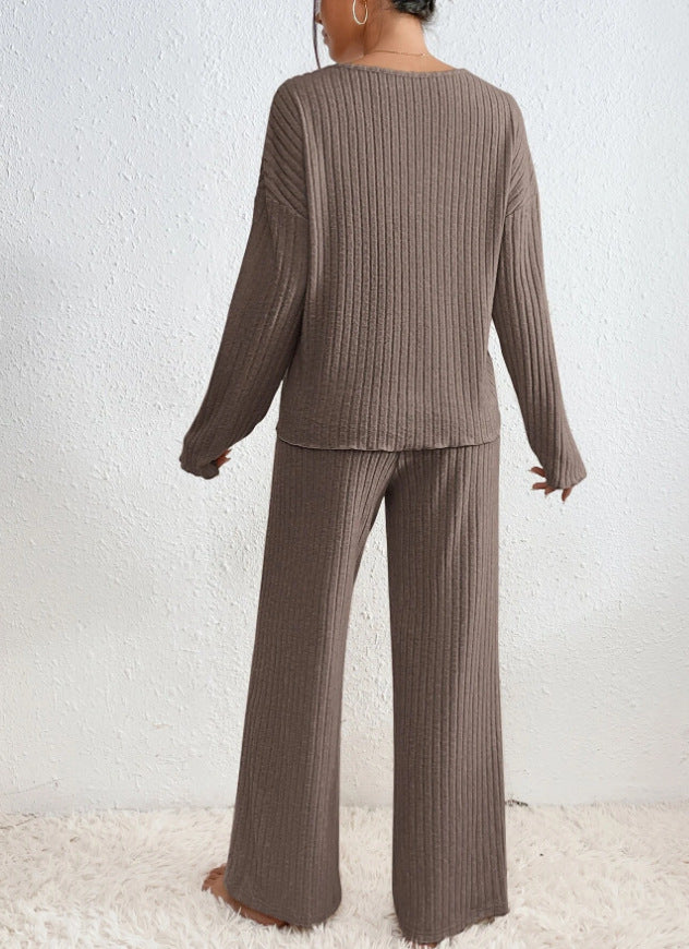 Athena Women's Cozy Knit Lounge Set – Soft Matching Top & Pants
