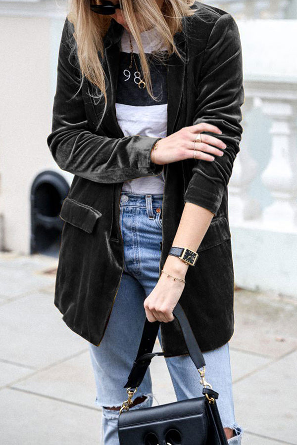 Celly Velvet Blazer – Luxurious Textured Statement Streetwear