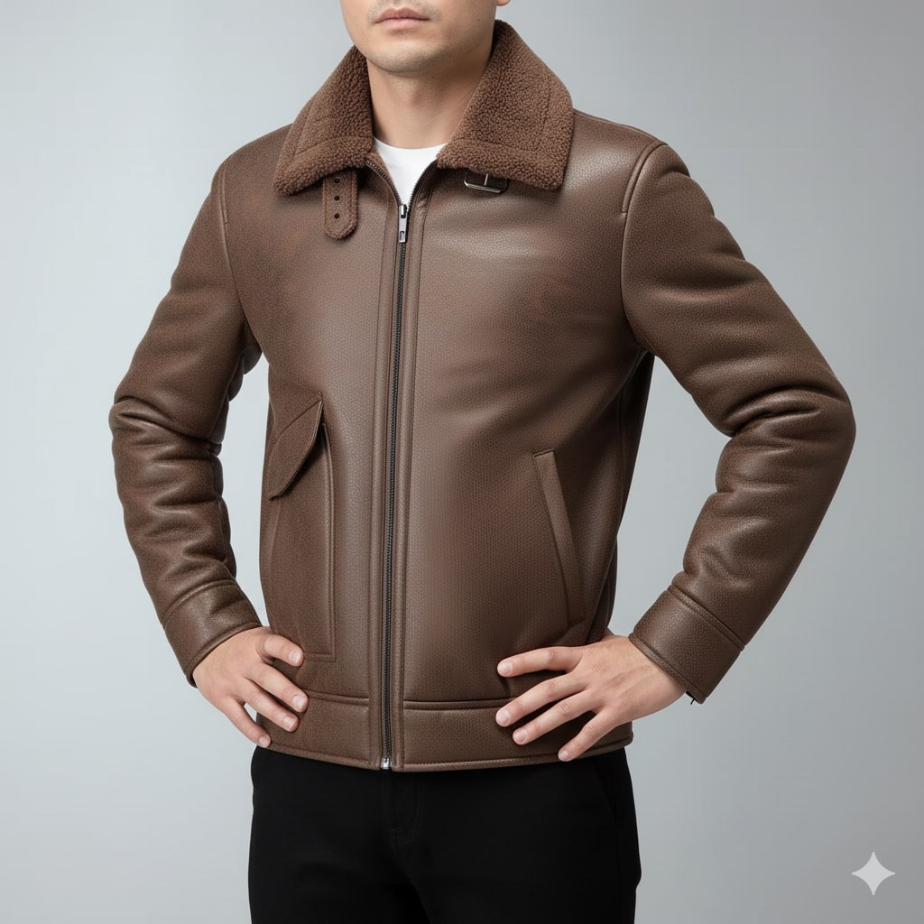 Harlan Men's Suede-Style Shearling Coat – Ultimate Winter Jacket for Extreme Cold