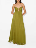 Marielle Viscose Flowy Maxi Dress – Spaghetti Strap Soft Draped Summer Dress