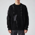Aiden Men's Distressed Sweater – Textured Knit Pullover with Bold Frayed Accents