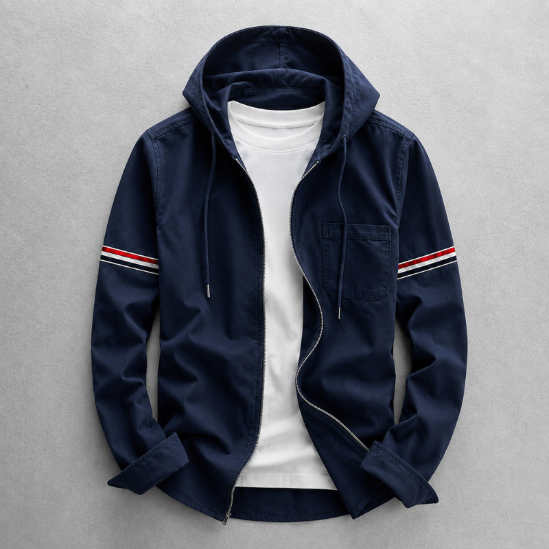 Conrad Hooded Linen Jacket — Lightweight Tailored Fit Layering Piece