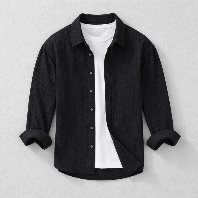 Dario Cotton Button Up Shirt – Lightweight Summer Casual Shirt