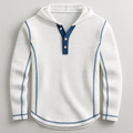 Caspian Men's Textured Cotton Waffle Knit Pullover Hoodie