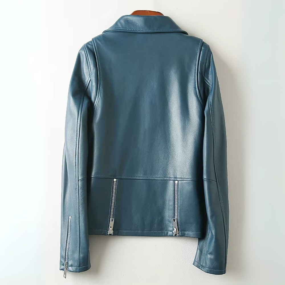 Almona Women's Tailored Leather Jacket – Smooth Finish with Structured Fit