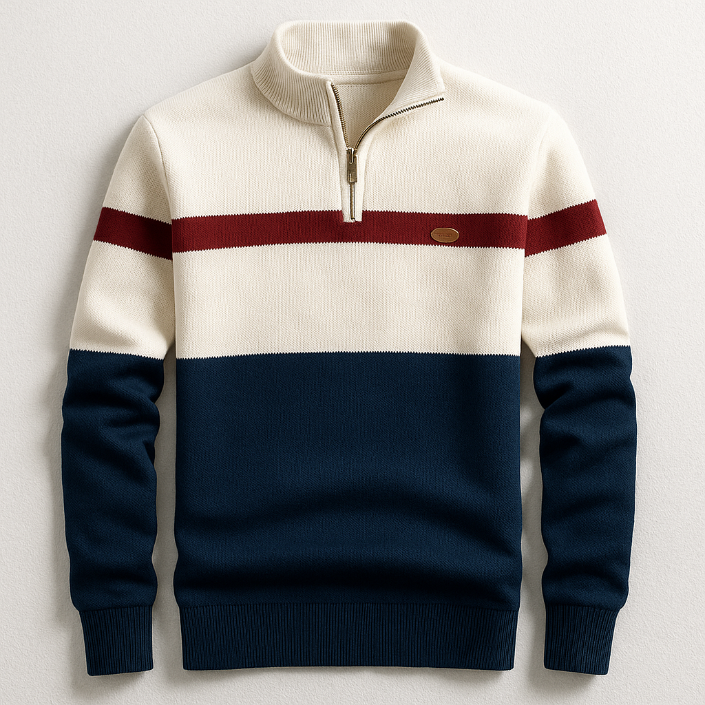 Cole Men's Midweight Cotton Knit Quarter Zip Pullover – Tailored Fit
