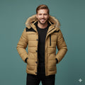 Harlan Men's Winter Coat – Hooded Jacket with Thick Fleece Lining and Cotton Shell