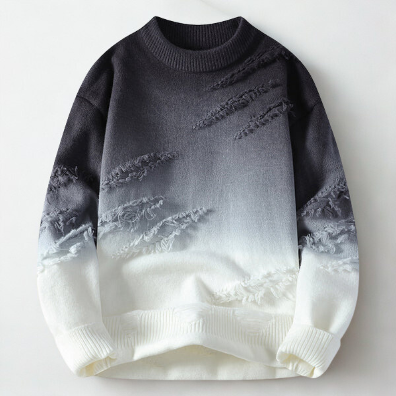 Men's Ombre Wool Sweater by Hype – Gradient Crew Neck Pullover for Fall