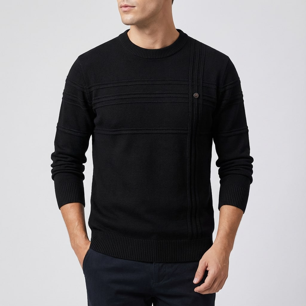 Bradford Men's Midweight Cotton Crew Neck Sweater – Tailored Fit Jumper