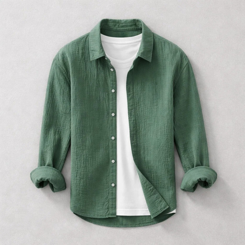 Dario Cotton Button Up Shirt – Lightweight Summer Casual Shirt