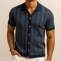 Antoine Cotton Herringbone Button Down Shirt – Vertical Stripe Smart Casual Fit