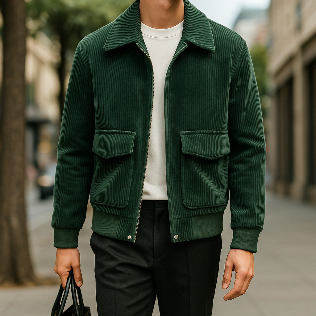 Ephraim Men's Cotton Corduroy Jacket – Tailored Zip-Up Style