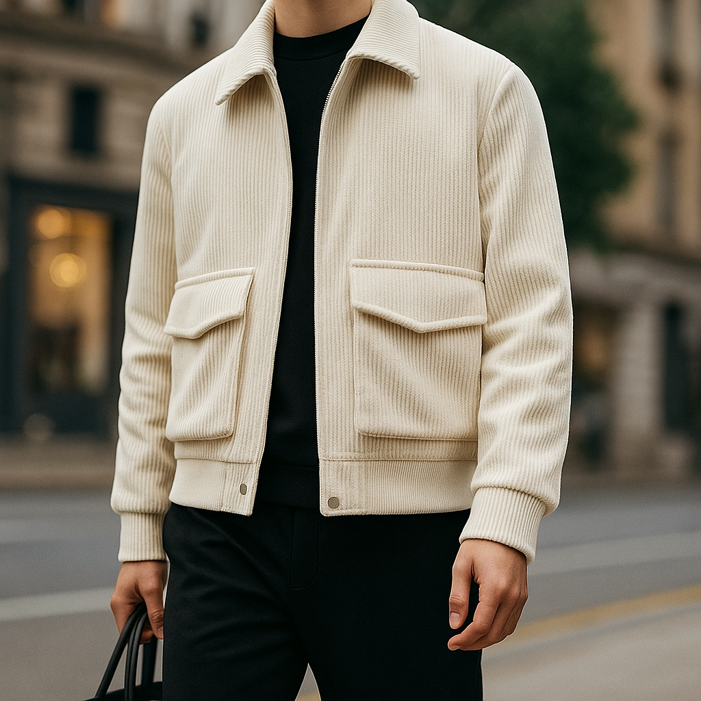 Ephraim Men's Cotton Corduroy Jacket – Tailored Zip-Up Style