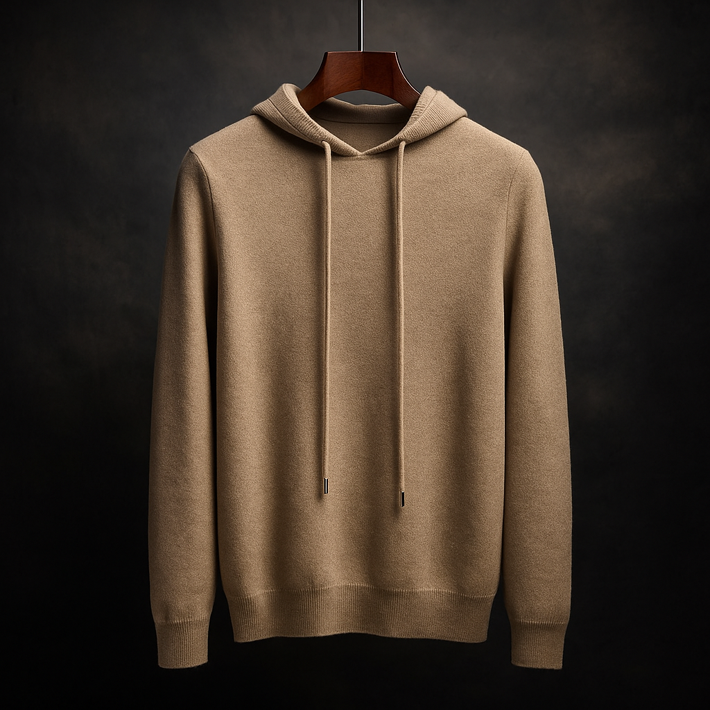 Armano Men's Merino Wool Knit Pullover Hoodie – Relaxed Fit Sweater