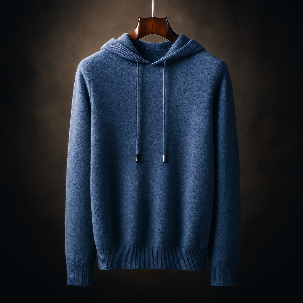 Armano Men's Merino Wool Knit Pullover Hoodie – Relaxed Fit Sweater