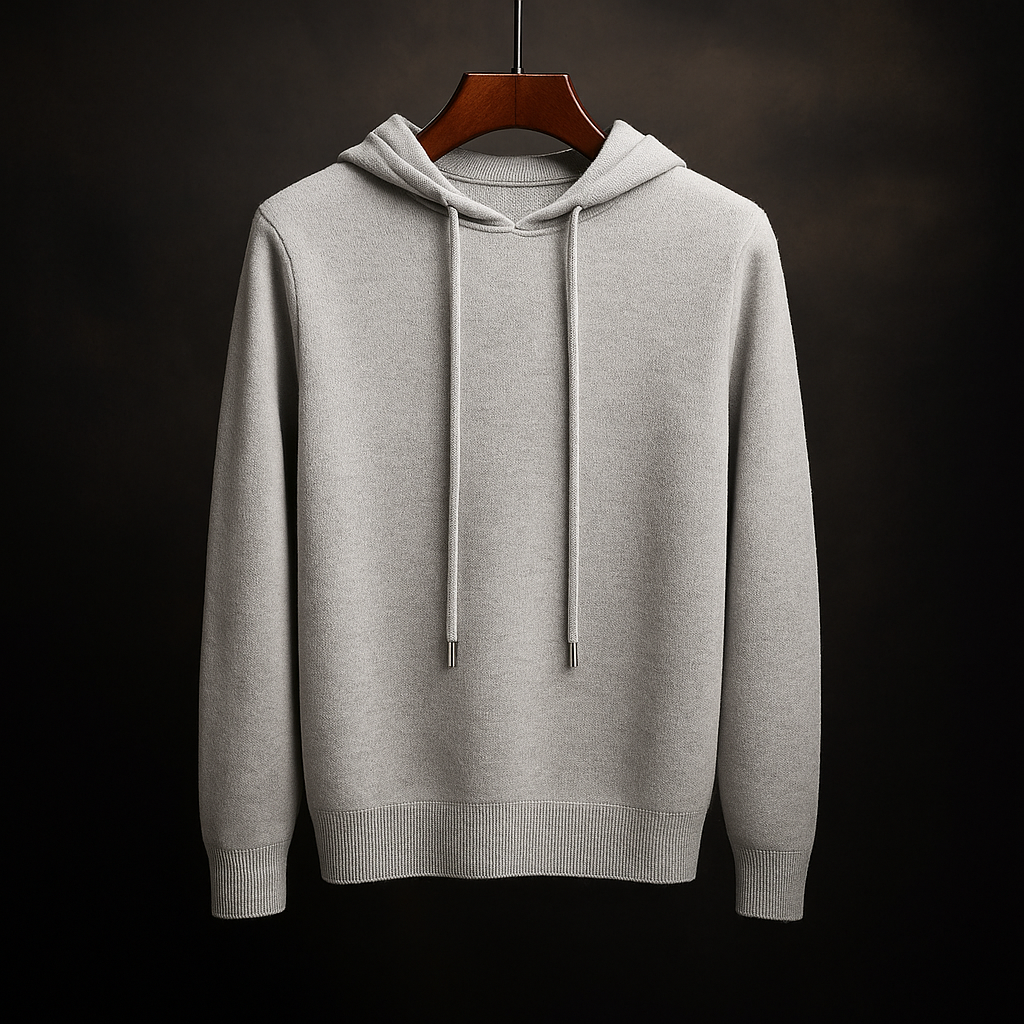 Armano Men's Merino Wool Knit Pullover Hoodie – Relaxed Fit Sweater