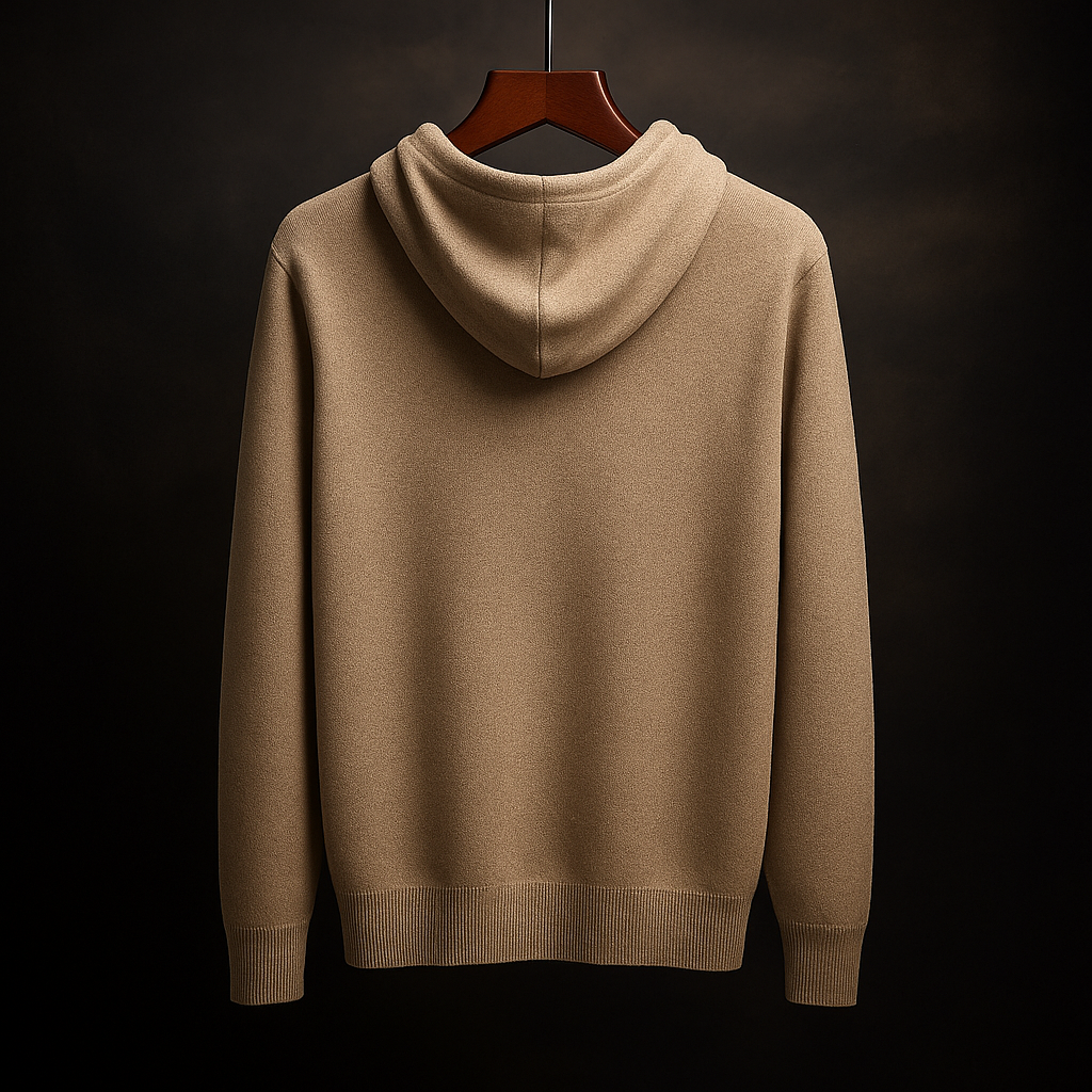 Armano Men's Merino Wool Knit Pullover Hoodie – Relaxed Fit Sweater