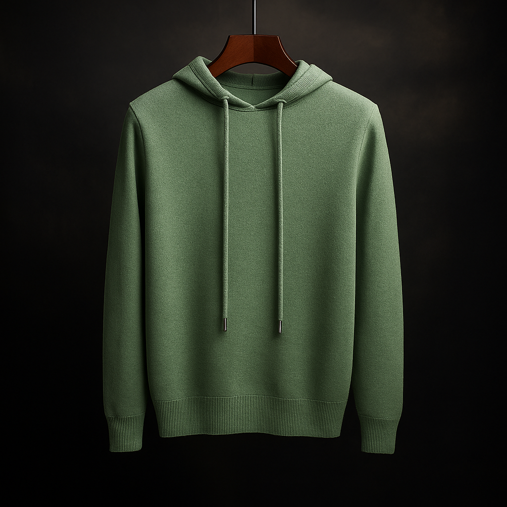 Armano Men's Merino Wool Knit Pullover Hoodie – Relaxed Fit Sweater