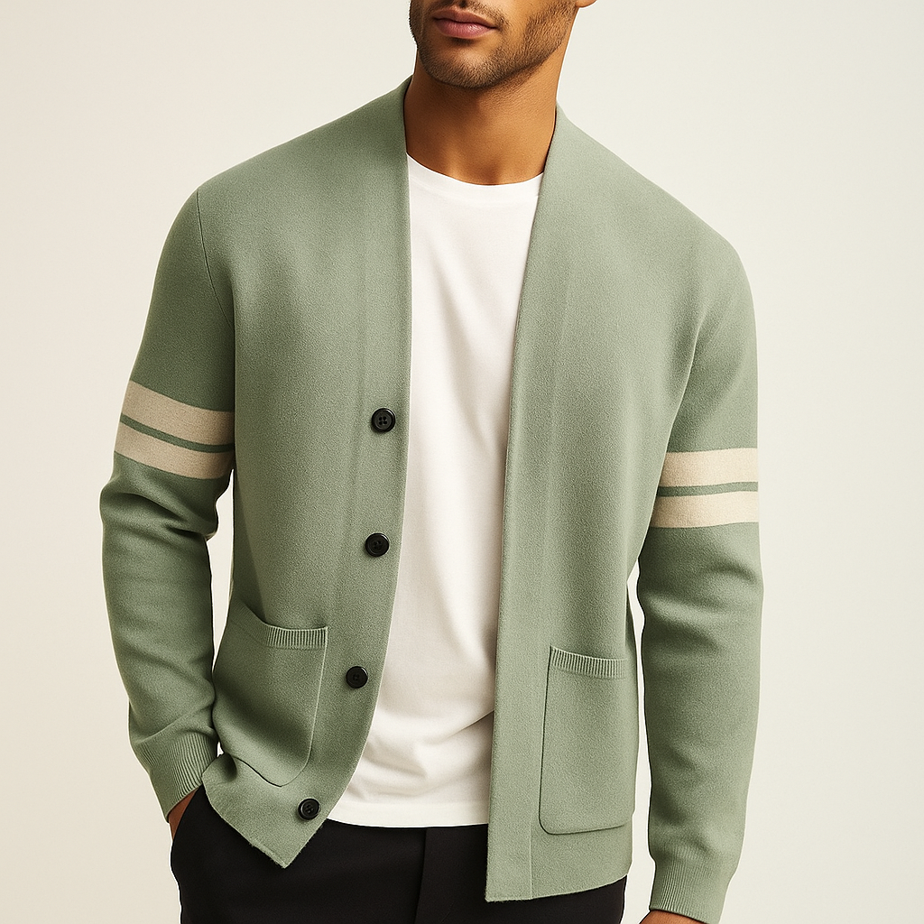 Carlo Men's Tailored Fit Cardigan – Merino Wool Blend