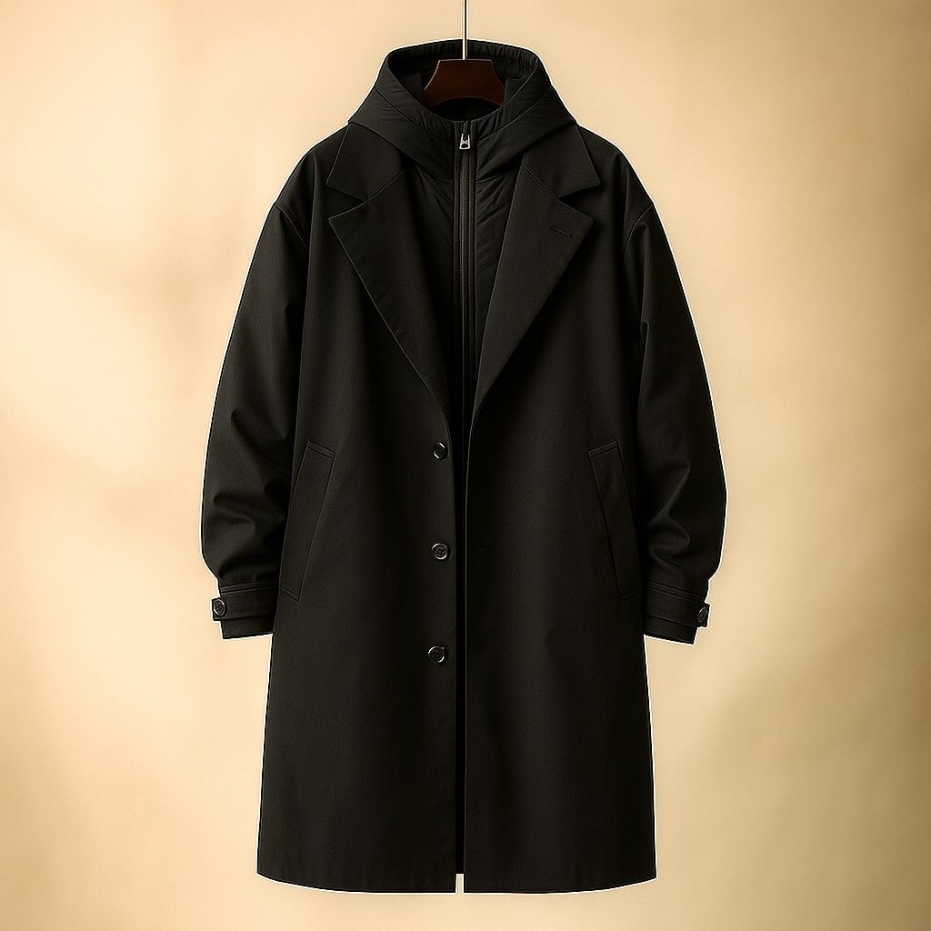 Ephraim Men's Cotton Layered Coat – Precision Tailored with Removable Insert