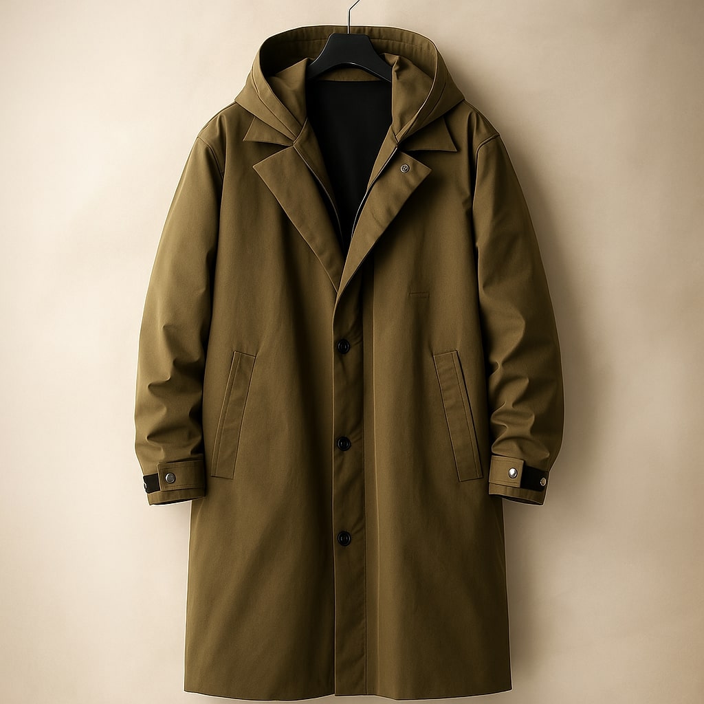 Ephraim Men's Cotton Layered Coat – Precision Tailored with Removable Insert
